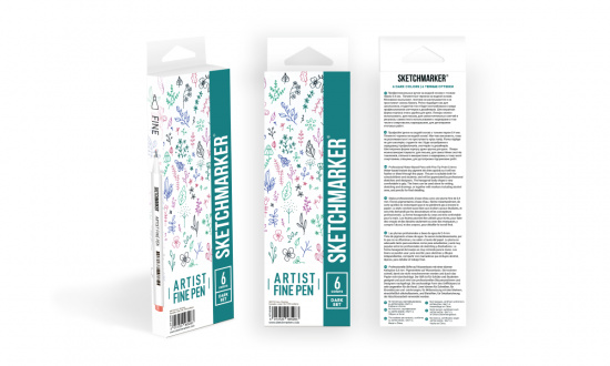 Набор капиллярных ручек Sketchmarker Artist fine pen Dark colors 6цв Набор капиллярных ручек Sketchmarker Artist fine pen Dark colors 6цв